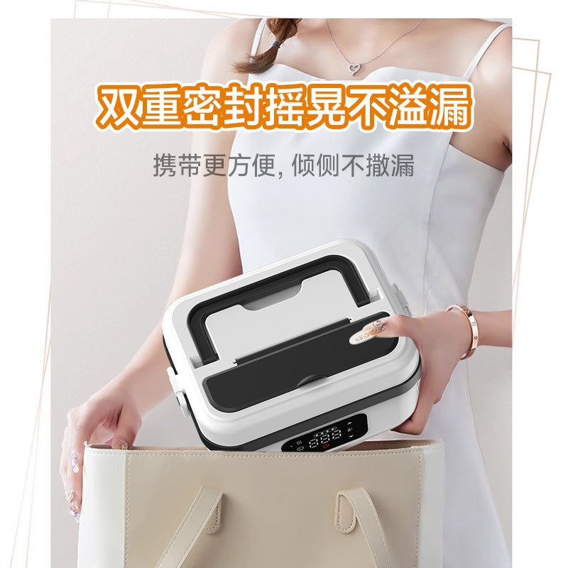 Wireless heating rechargeable lunch box, water-free bento box, large capacity portable rechargeable lunch box for students and office workers.