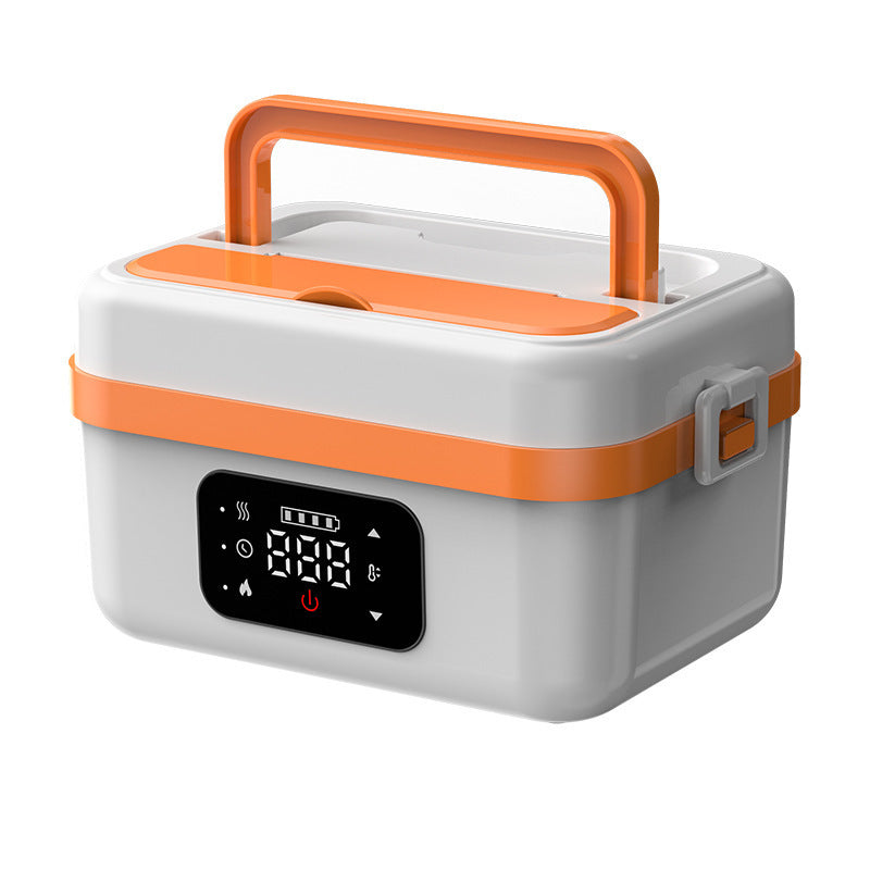 Wireless heating rechargeable lunch box, water-free bento box, large capacity portable rechargeable lunch box for students and office workers.