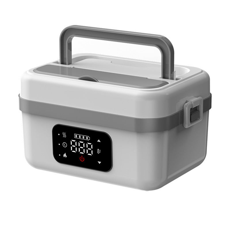 Wireless heating rechargeable lunch box, water-free bento box, large capacity portable rechargeable lunch box for students and office workers.