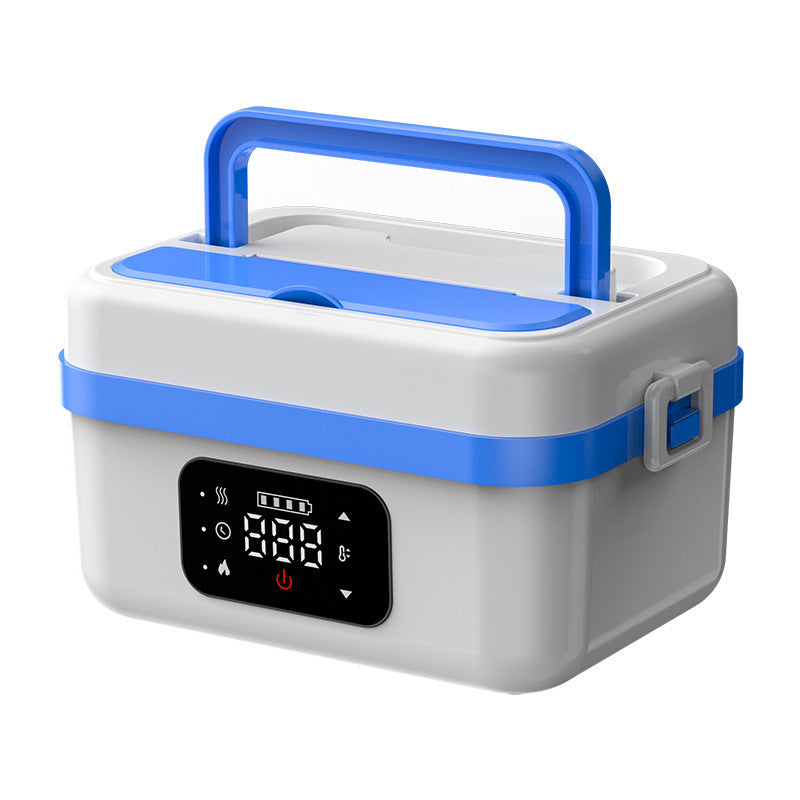 Wireless heating rechargeable lunch box, water-free bento box, large capacity portable rechargeable lunch box for students and office workers.